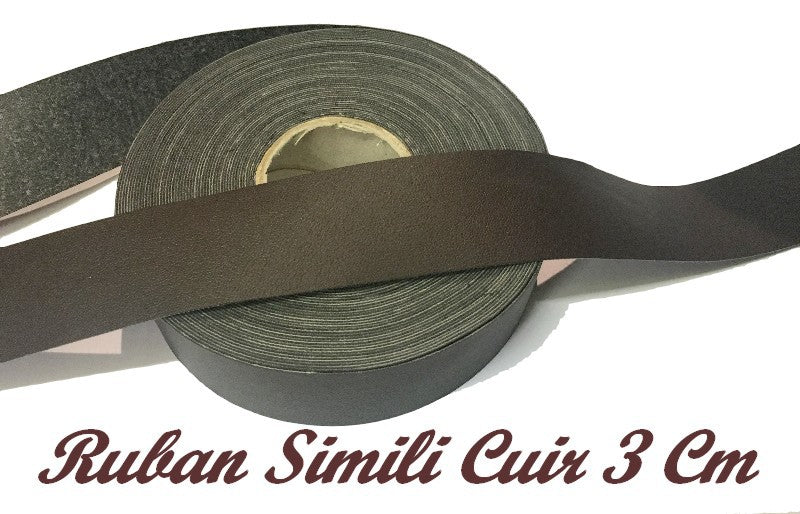 Ruban Simili Cuir Au Mètre En  3 Cm Mat Couleur Marron A Coudre Pour Vetements  Décorations