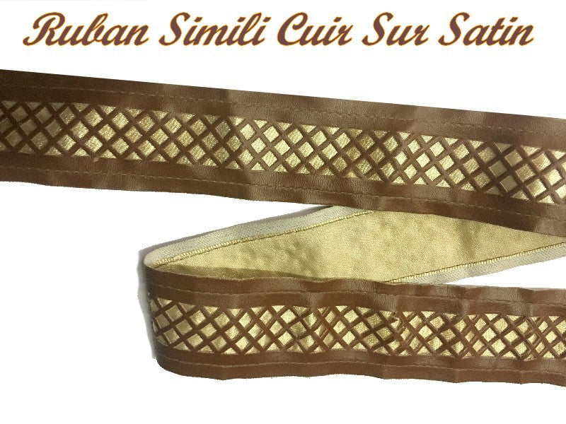Ruban Simili Cuir Au Mètre En  4 Cm Mat Couleur Choco A Coudre Pour Vetements  Décorations