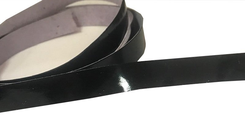 Ruban Simili Cuir Brillant Noir Au Mètre En 10 mm Couture.