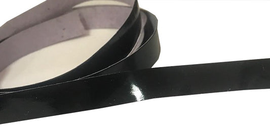 Ruban Simili Cuir Brillant Noir Au Mètre En 10 mm Couture.