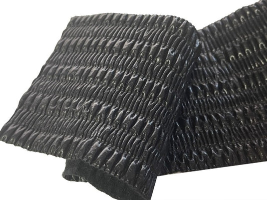 Ruban Simili Cuir noir Drapé Au Mètre En  9 Cm Mat  A Coudre Pour Vetements  Décorations