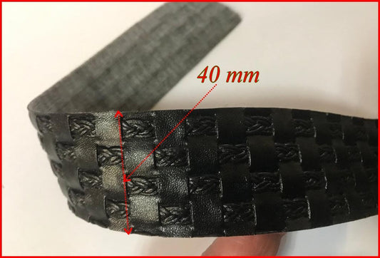 Ruban Simili Cuir Noir Mat En 40 mm Fantaisie Au Mètre - Sangle - Ance pour sacs