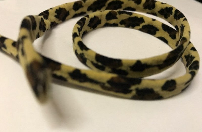 Ruban Spaghetti Daim Motif Léopard Au Mètre Pour Finitions Et Bordure De Vetements