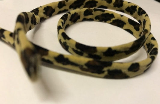 Ruban Spaghetti Daim Motif Léopard Au Mètre Pour Finitions Et Bordure De Vetements