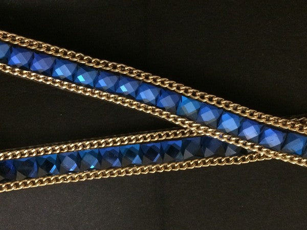 Ruban Strass Au Mètre En 15mm Bleu