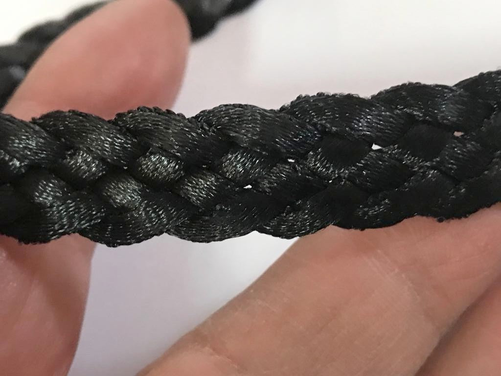 Ruban Tressé En aspect  Simili Cuir Noir  A Coudre Pour Loisirs Créatifs Et Décorations.