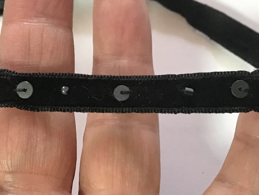 Ruban velour Couture Noir Perlé au mètre