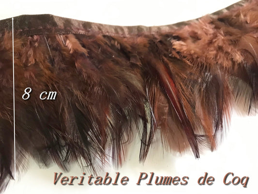Rubans en plume de coq Marron : une touche naturelle et unique. Accessoires faits main pour sublimer vos créations