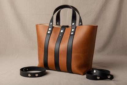 Bande Pression Simili Cuir Noir 20mm - Pressions Argentées - Vendu au Mètre