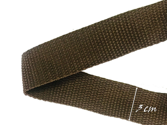25mm Brown Webbing by the Meter for Sewing on Belts and Bags.