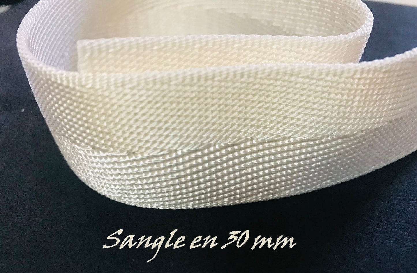 3cm Ecru Webbing by the Meter for Sewing on Belts and Bags.