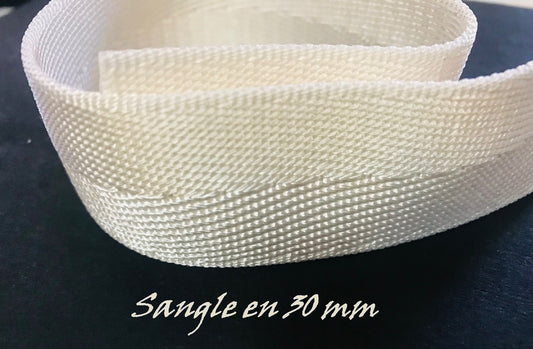 3cm Ecru Webbing by the Meter for Sewing on Belts and Bags.