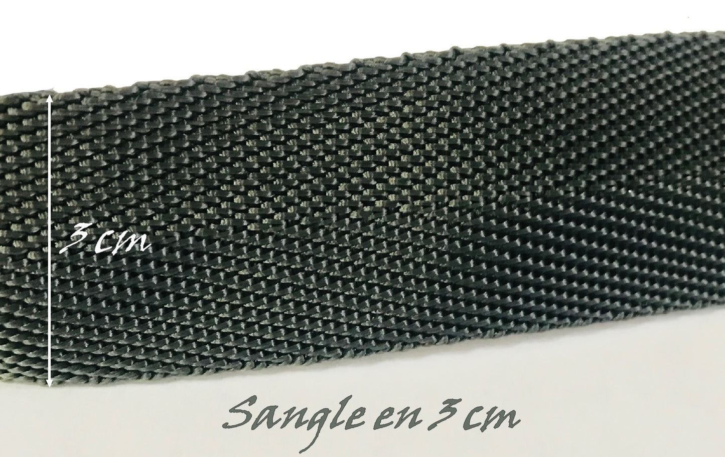3cm Grey Webbing by the Meter for Sewing on Belts and Bags.