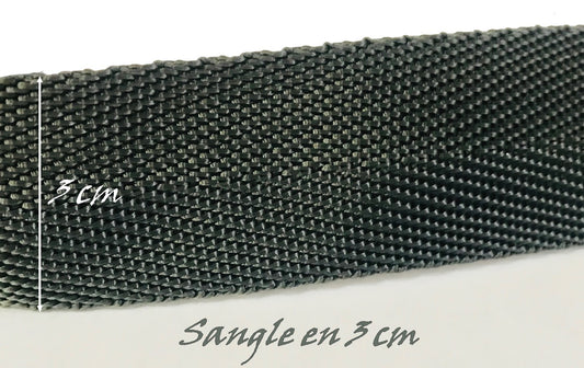 3cm Grey Webbing by the Meter for Sewing on Belts and Bags.