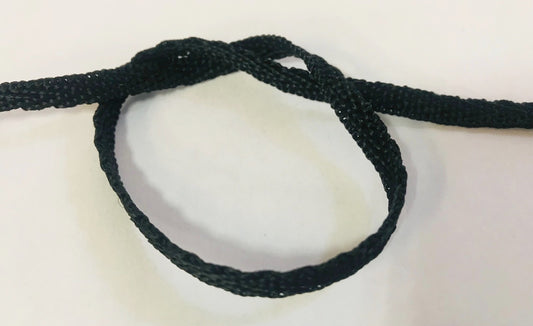 Black 5mm Polypropylene Webbing By The Meter For Sewing For Lacing, Fasteners