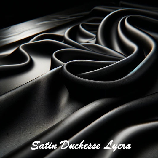 Satin Duchesse Noir Lycra- Strtech Couture