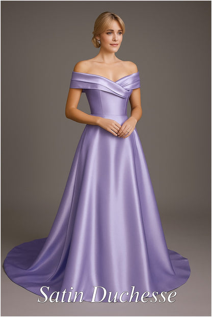 Satin Duchesse Parme – Tissu haut de gamme au mètre – :  L'Éclat Raffiné pour des Créations Couture d'Exception.