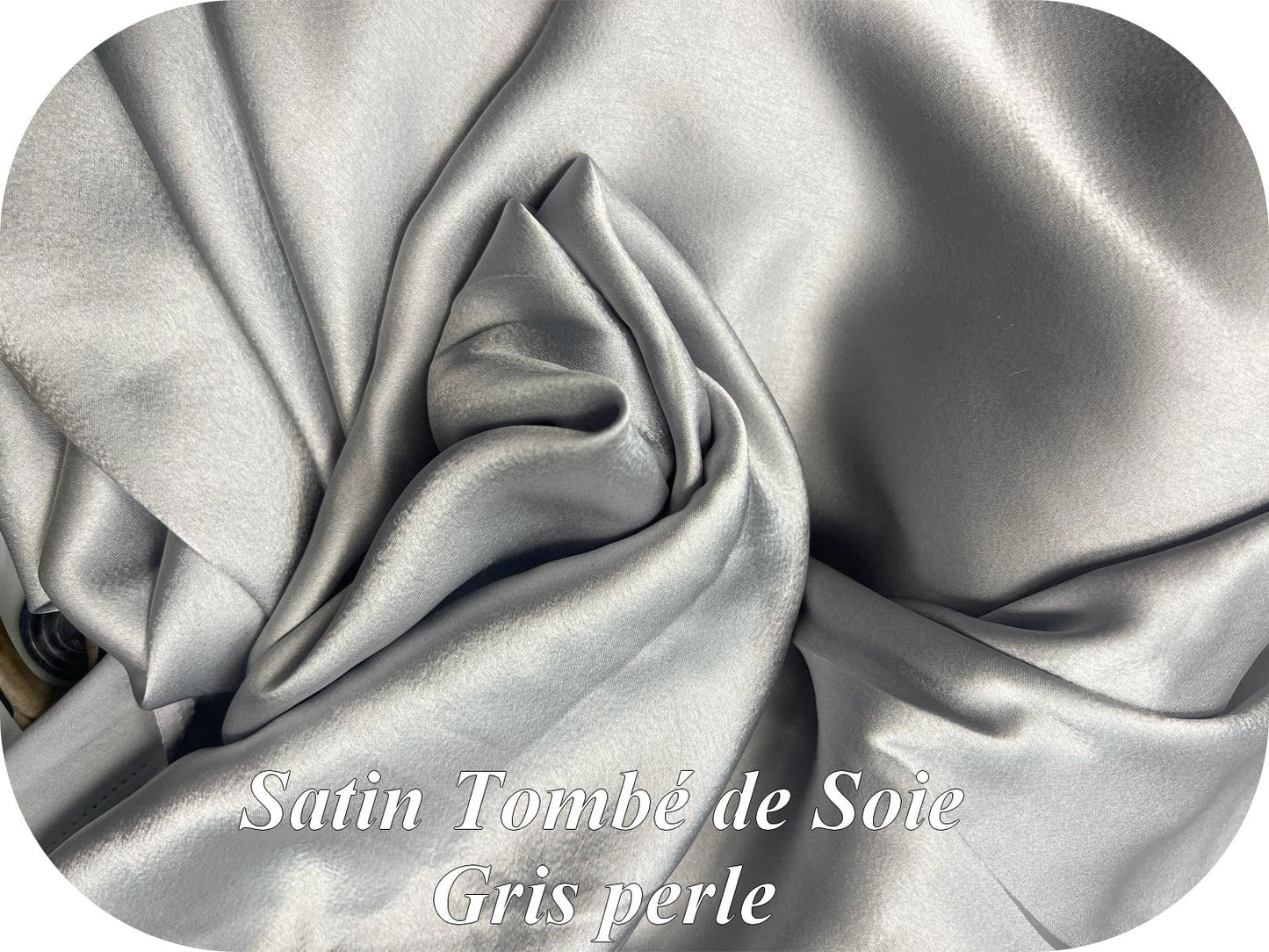 Satin Gris Perle Tombé de Soie Au Mètre - Tissu Satin Touché Soie, Fluide et Facile à Coudre