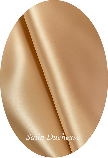 Satin Duchesse Saumon – Tissu haut de gamme pour couture de luxe