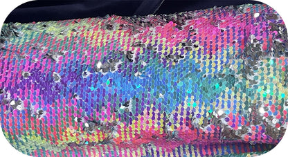 Tissu paillettes sequins multicolores irisés au mètre – 140 cm