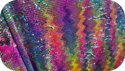 Tissu paillettes sequins multicolores irisés au mètre – 140 cm