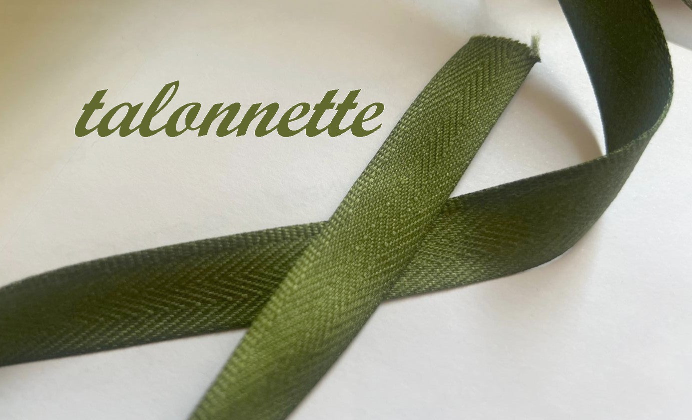 Talonnette Ruban Vert Kaki Au Mètre.