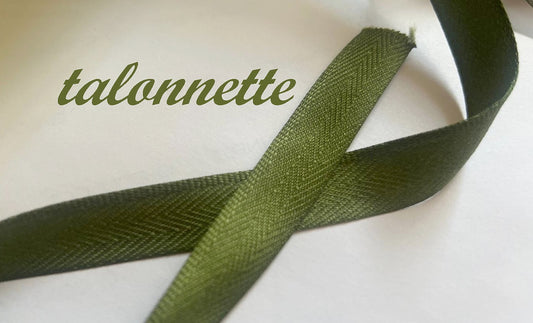 Talonnette Ruban Vert Kaki Au Mètre.