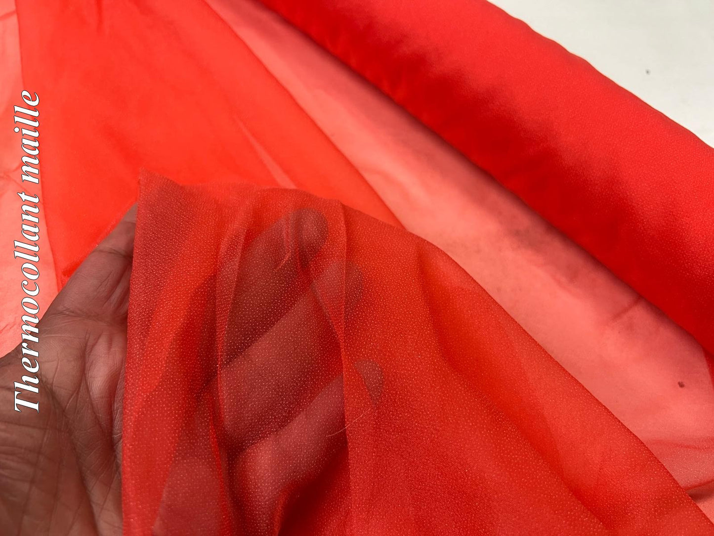 Red Iron-on Fabric Sold by the Meter, Wide Width Sticky Knit