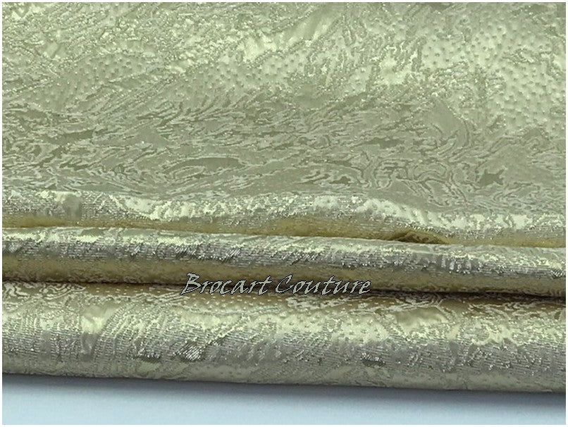 Tissu Brocart Au Mètre Couture Doré Or Pour Robes, Tailleurs Et Caftans