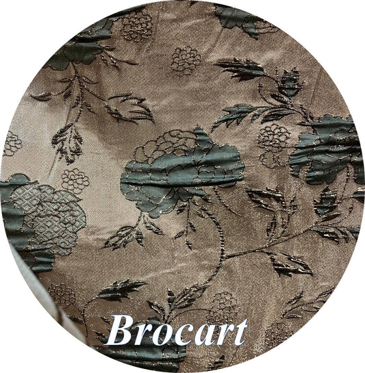 Tissu brocart vert d'eau au mètre