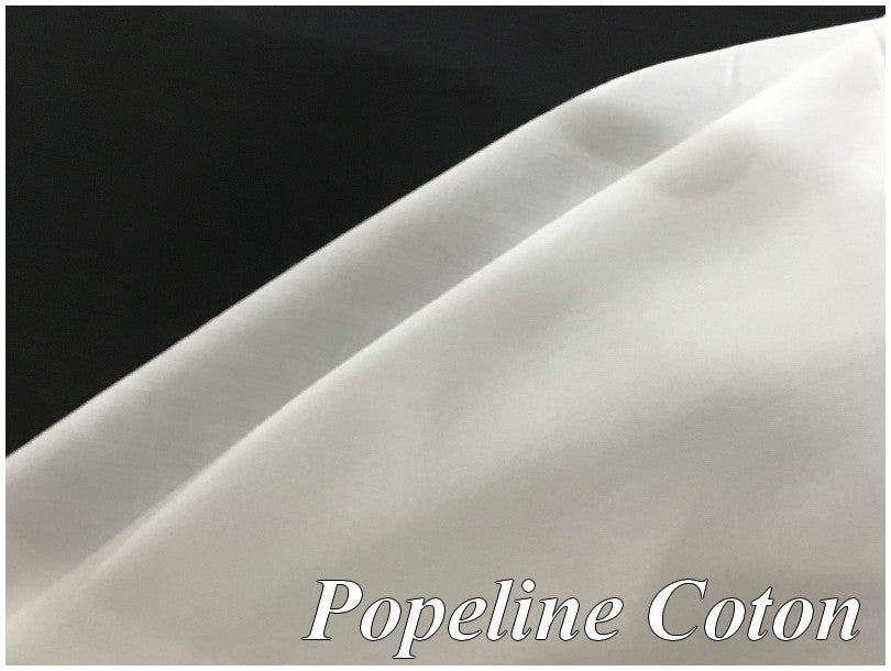 Tissu  Coton Blanc En Popeline Au Mètre En Grande Largeur