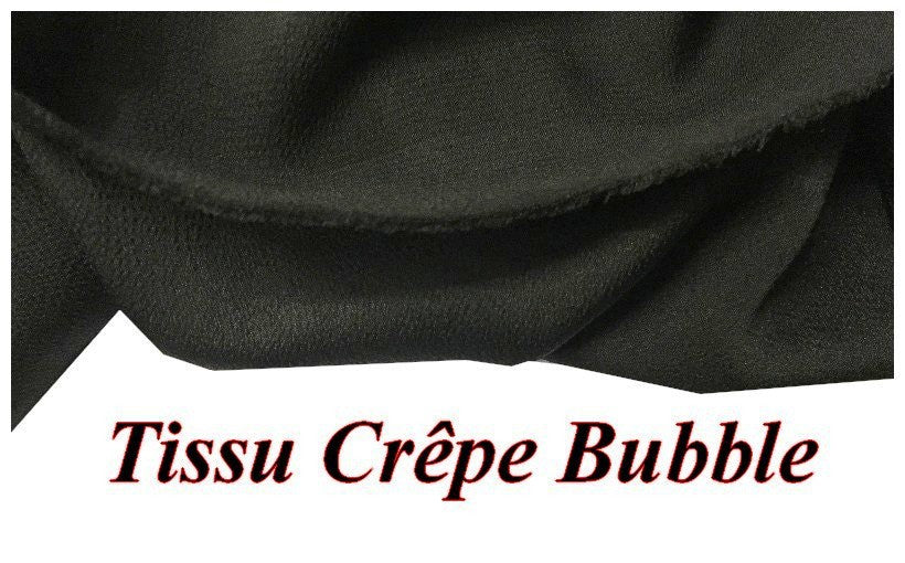 Bubble Crepe Fabric By The Meter Plain Black To Sew.
