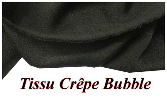 Bubble Crepe Fabric By The Meter Plain Black To Sew.