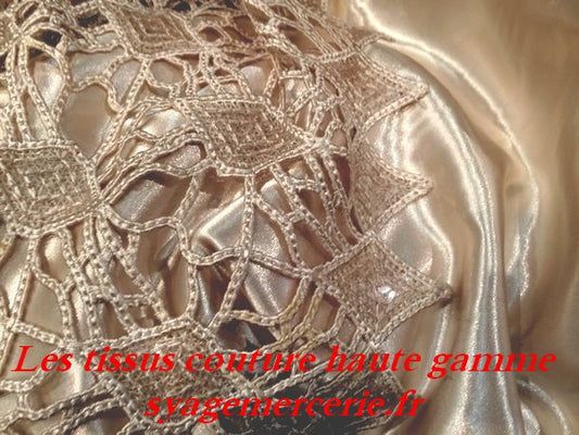 Wide Width Guipure Lace Fabric in Beige Color