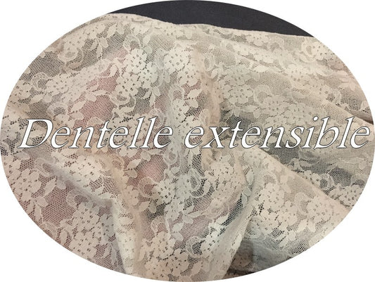 Nude Flesh Color Lycra Lace Fabric in Very Wide Width for Lingerie, Decorations, and Customizations.