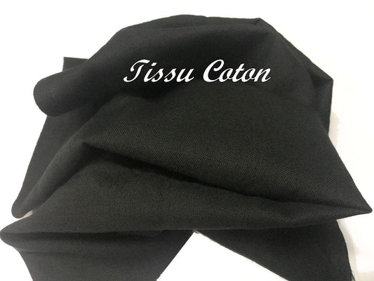 Tissu En Coton Noir Au Mètre En Grande Largeur