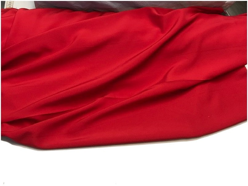 Red Satin Back Fabric By The Meter Plain In Large Width