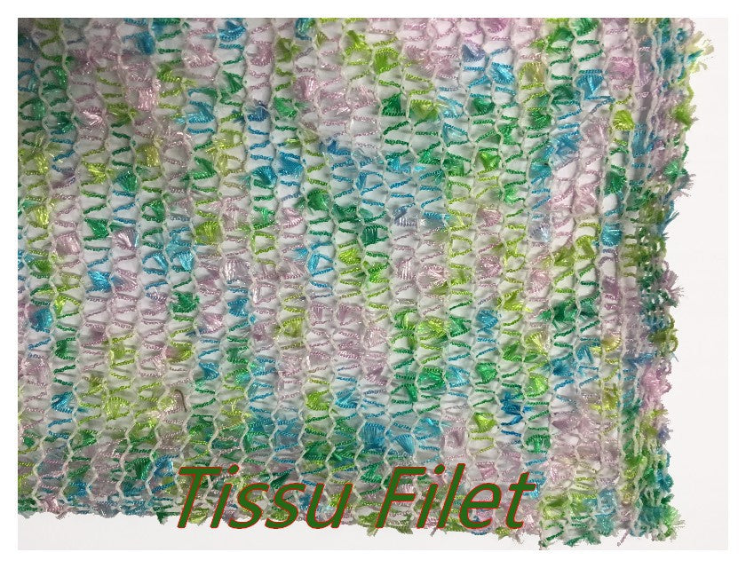 Anise Green Fancy Net Fabric by the Meter in Large Width for Customization.
