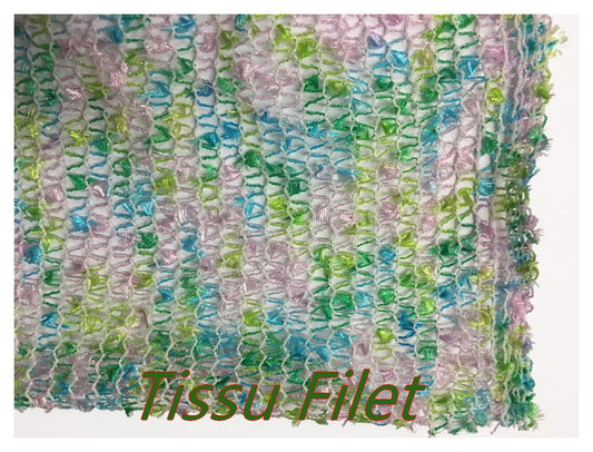 Anise Green Fancy Net Fabric by the Meter in Large Width for Customization.