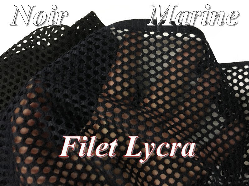 Tissu Filet Lycra au Mètre Marine en 1 m 65 De Largeur Pour Lingerie Et Danse