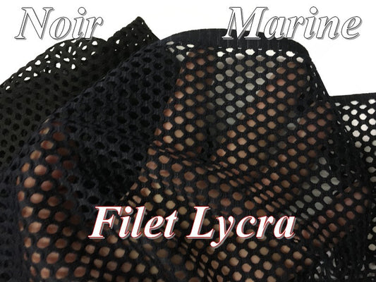 Tissu Filet Lycra au Mètre Marine en 1 m 65 De Largeur Pour Lingerie Et Danse