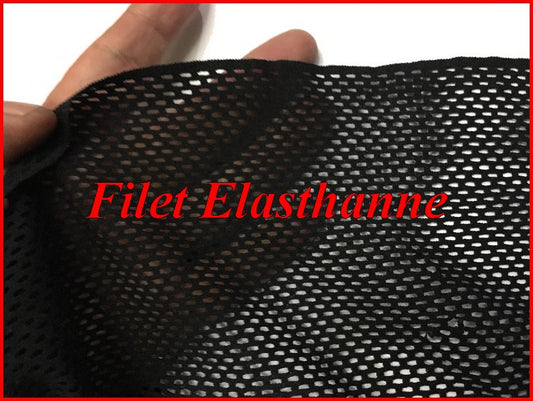 Tissu Filet Lycra au Mètre Noir  Pour Danse Et Lingerie.