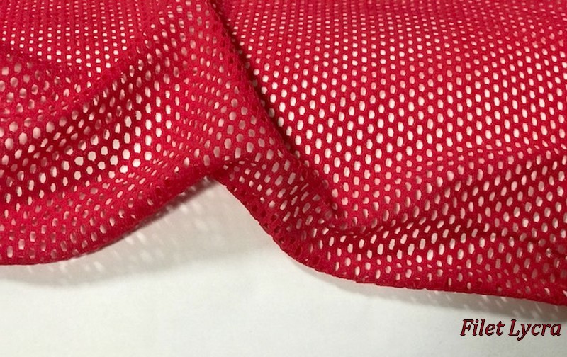 Tissu Filet Lycra au Mètre Rouge Couture