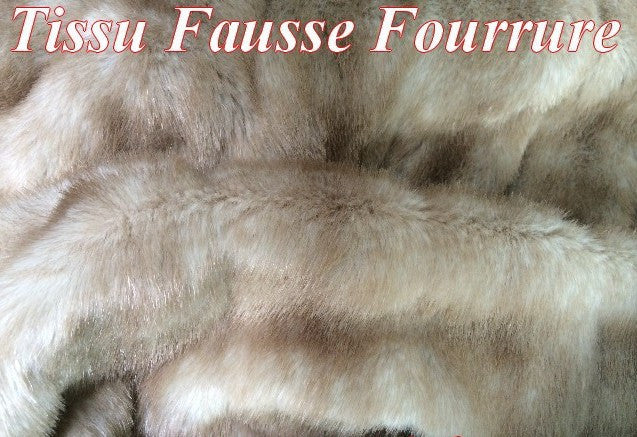 Beige Imitation Fur Fabric by the Meter
