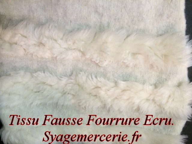 Faux Fur Fabric by the Meter in Ecru and Wool