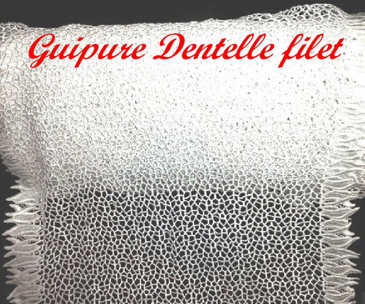 Guipure Fabric by the Meter in Large Width White for Creative Hobbies.
