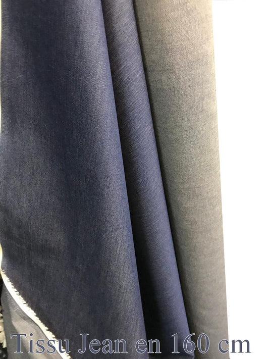 Tissu jeans Brut Epais Bleu au mètre