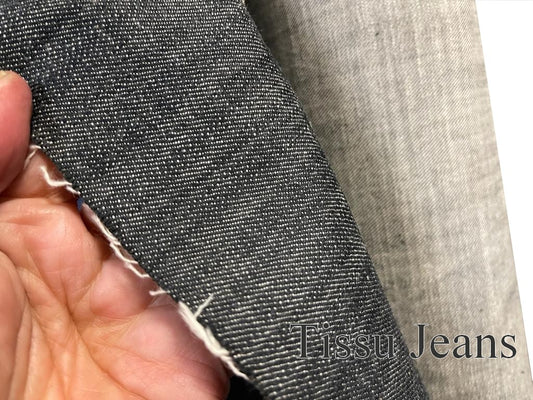 Tissu jeans Brut Epais Noir au mètre