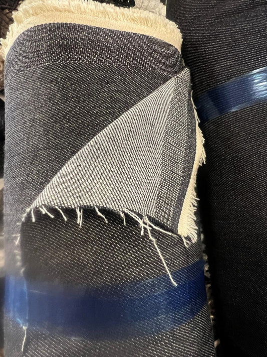 Tissu Jean Noir 180 cm au Mètre - Denim Premium Couture