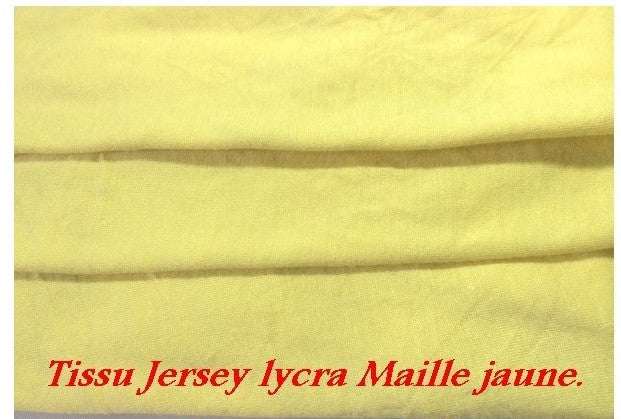 Tela de jersey de viscosa lycra amarilla por metro para coser.